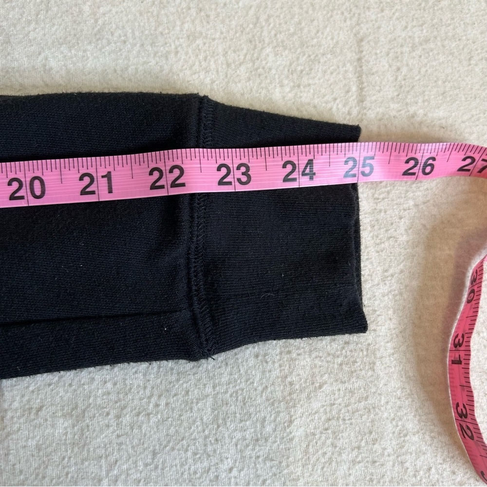 PINK Victoria's Secret‎ Black Hoodie 1/4 Zip Sweatshirt Size M - Picture 6 of 7